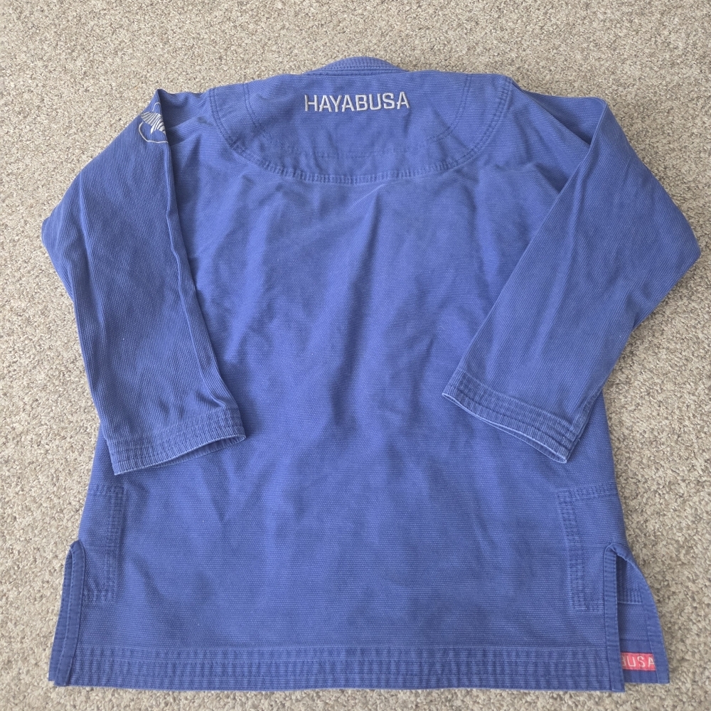 Hayabusa Jiu Jitsu Gi Jacket Kimono Top Adult A3 Blue‎ 350GSM Pearl Weave Cotton - Picture 8 of 13